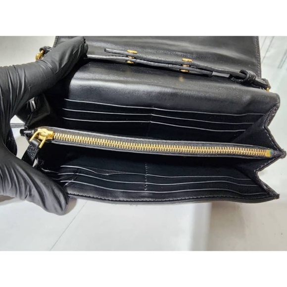 Authentic Burberry Henley Wallet on Chain Leather with House Check Canvas - Picture 14 of 15